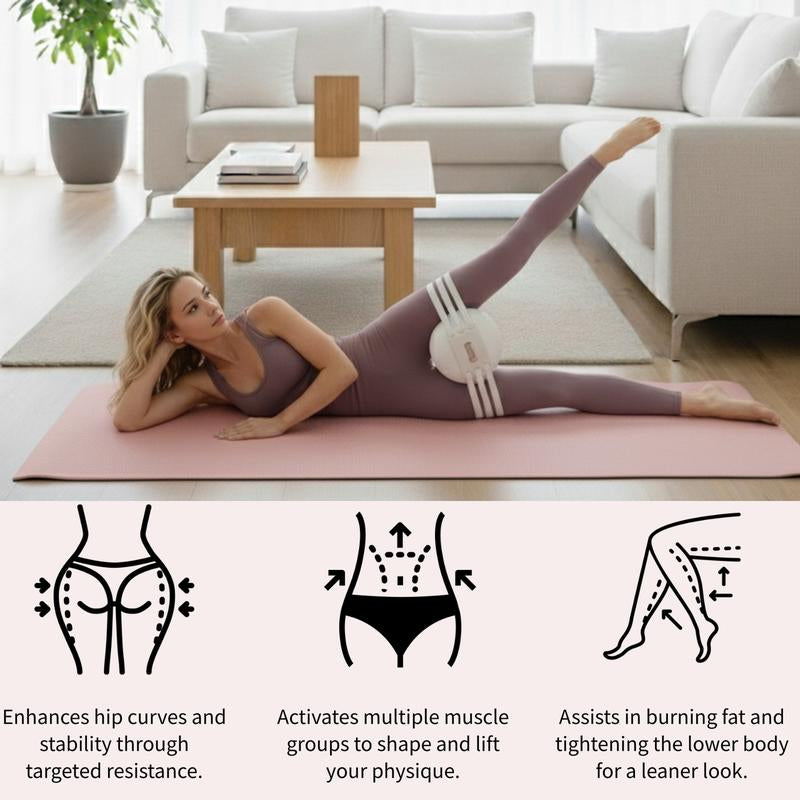 Sportsoul Leg-Shaping Ball Dual-Direction Kegel Trainer – Pelvic Floor Exercise Ball for Women & Postpartum Recovery Leg Exerciser, with 3 Adjustable Resistance Levels, TPE Elastic Bands for Hip Toning and Glute Activation